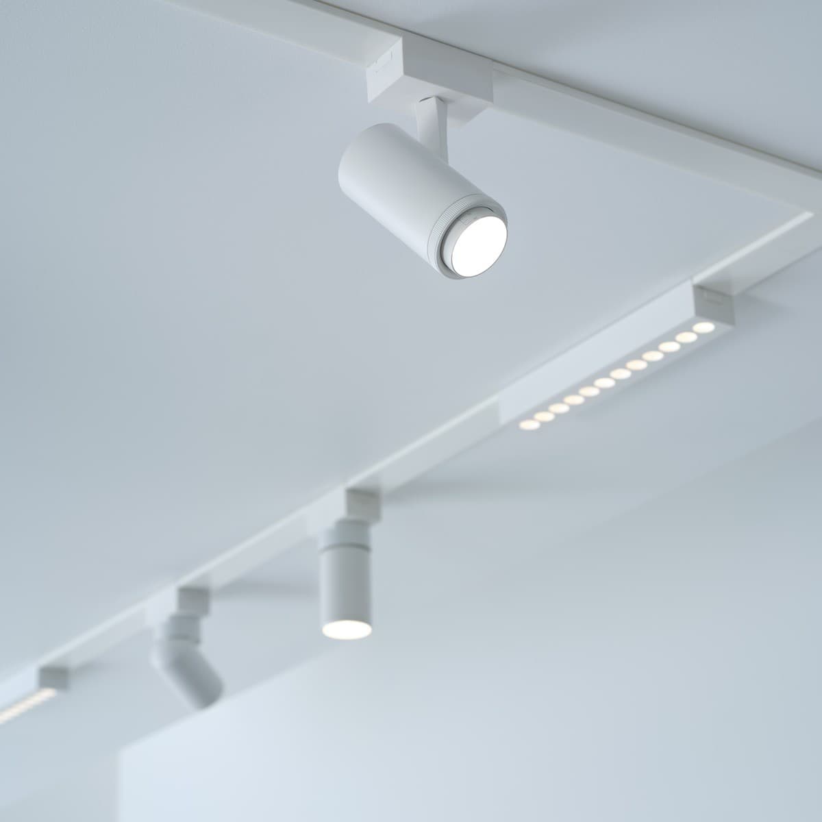 MFL Rail 48V LED Colour Switching Adjustable Zoom Spotlight for Slimline Track in White-img-2