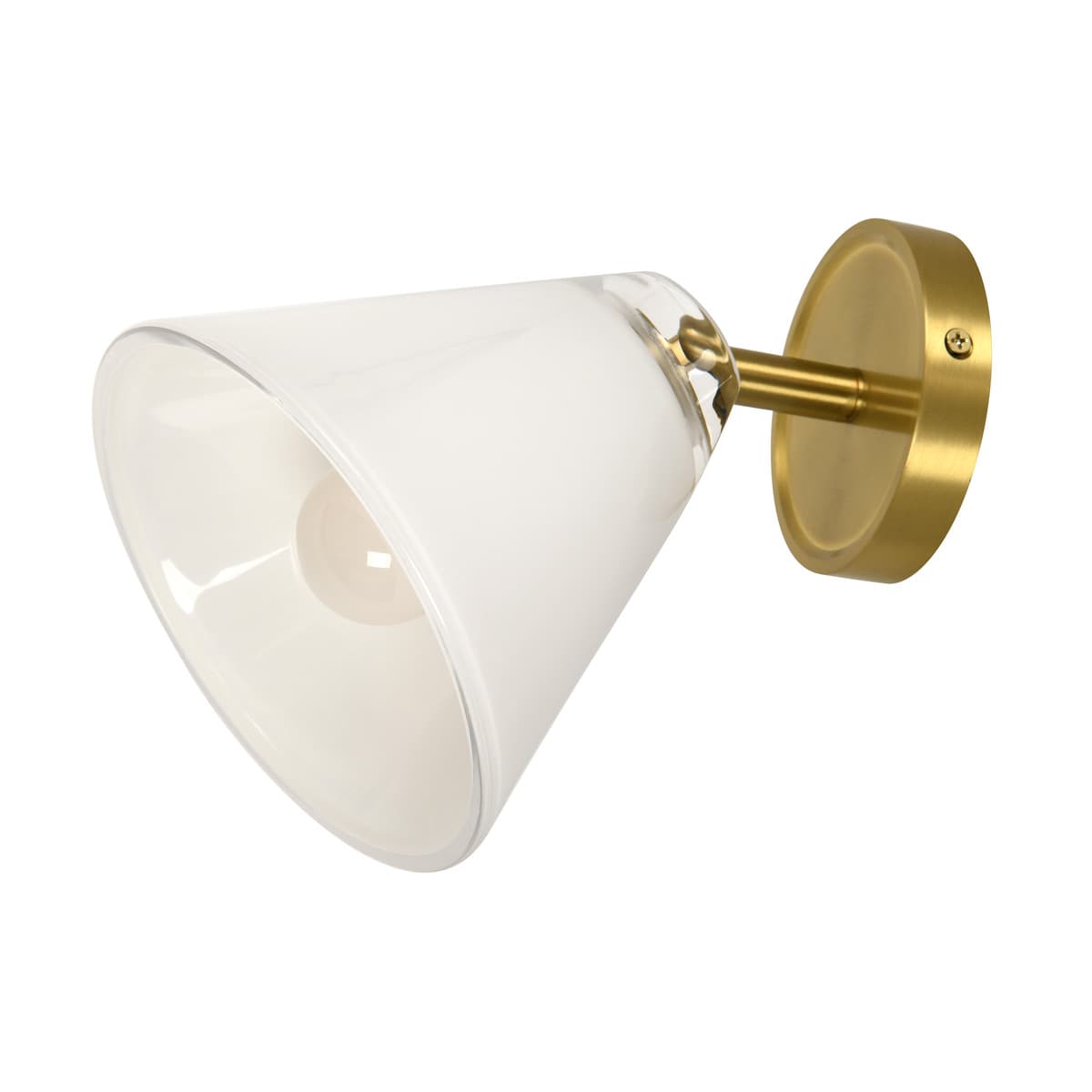 Chiara 1 Light Spotlight in Aged Brass with Opal Glass-img-1