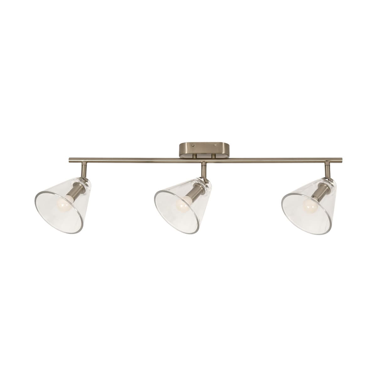 Chiara 3 Light Bar Spotlight in Brushed Chrome with Clear Glass-img-1