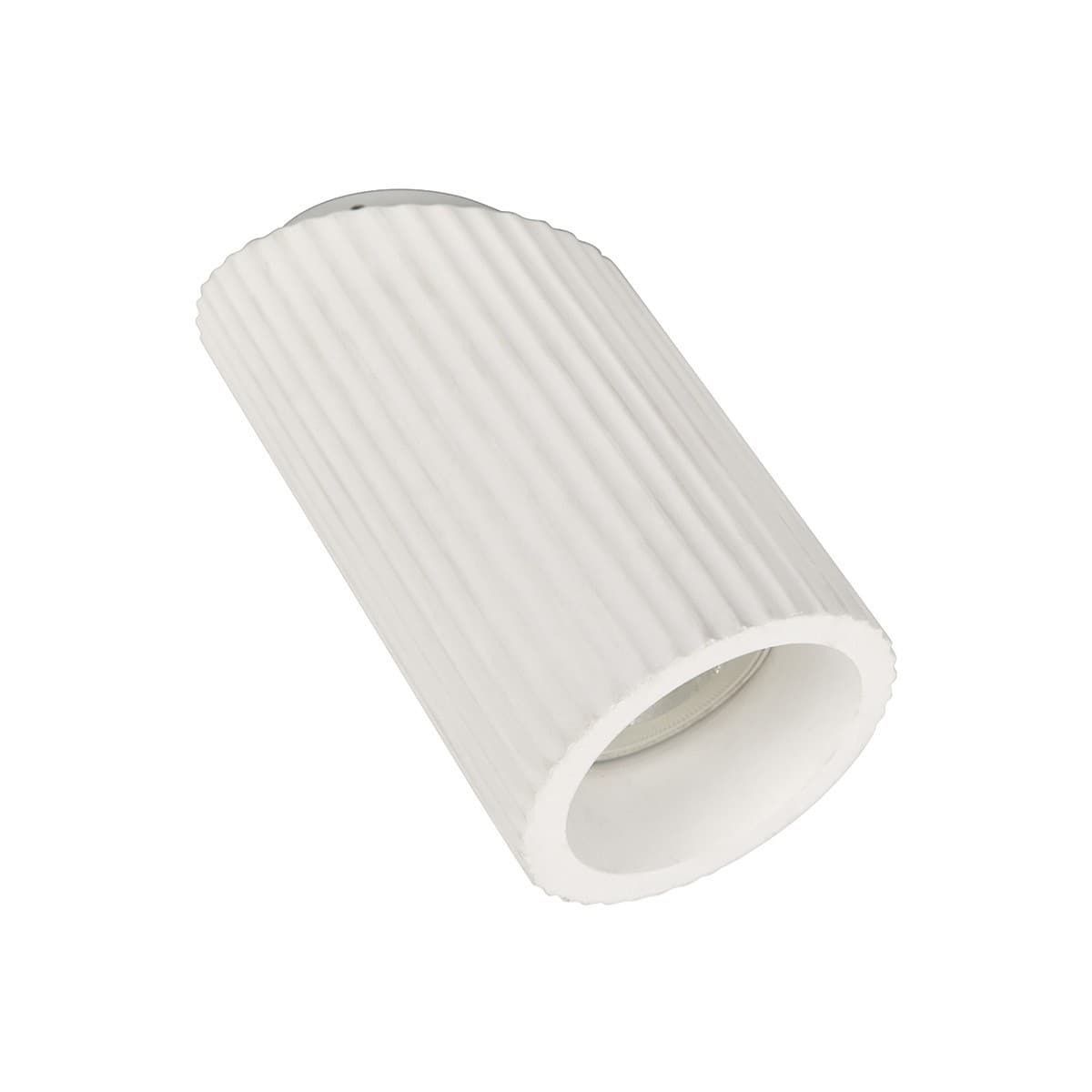 MFL Gypsum 1 Light Adjustable Ribbed Spot Light in White-img-1