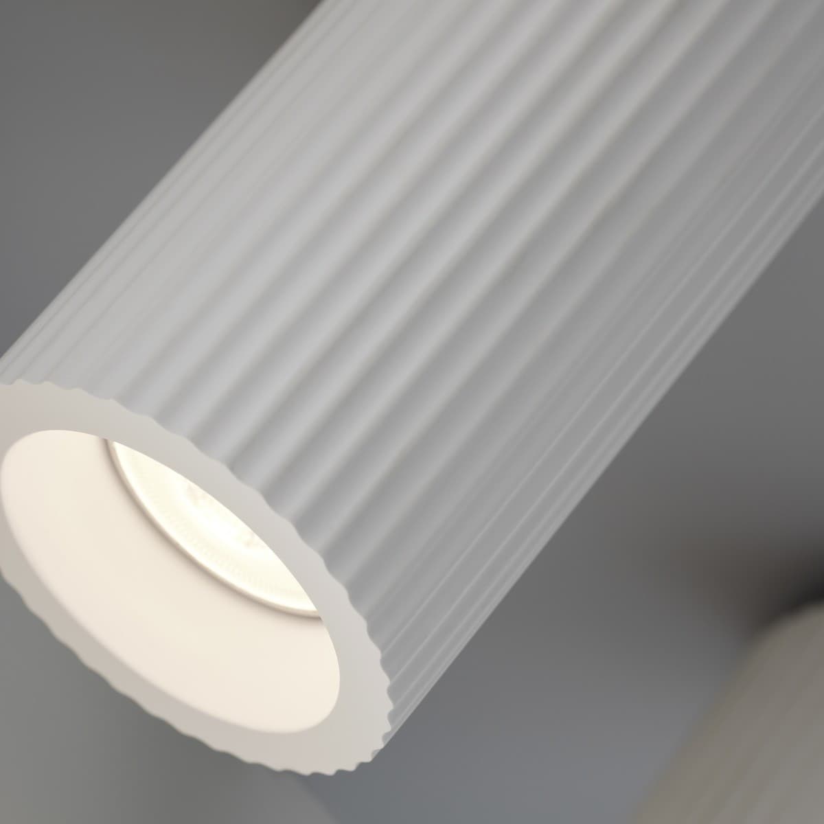 MFL Gypsum 1 Light Adjustable Ribbed Spot Light in White-img-4
