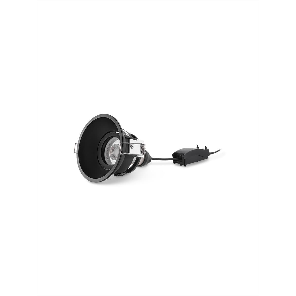 Podean GU10 Dish Tilt Frame Only Recessed 94mm Cut Out Downlight in Black-img-3