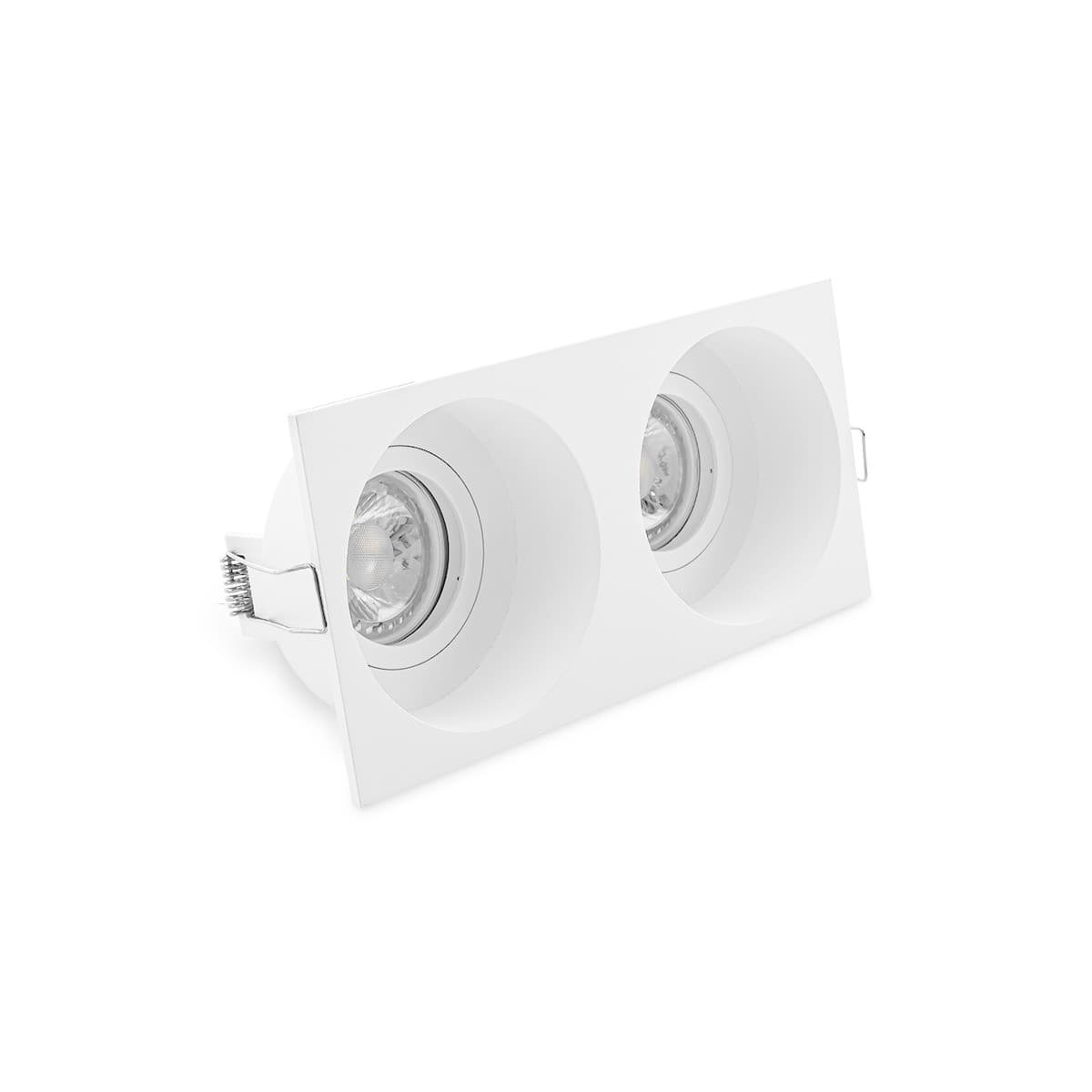 Podean 2 Light GU10 Dish Recessed 178mm X 85mm Cut Out Downlight in White-img-2