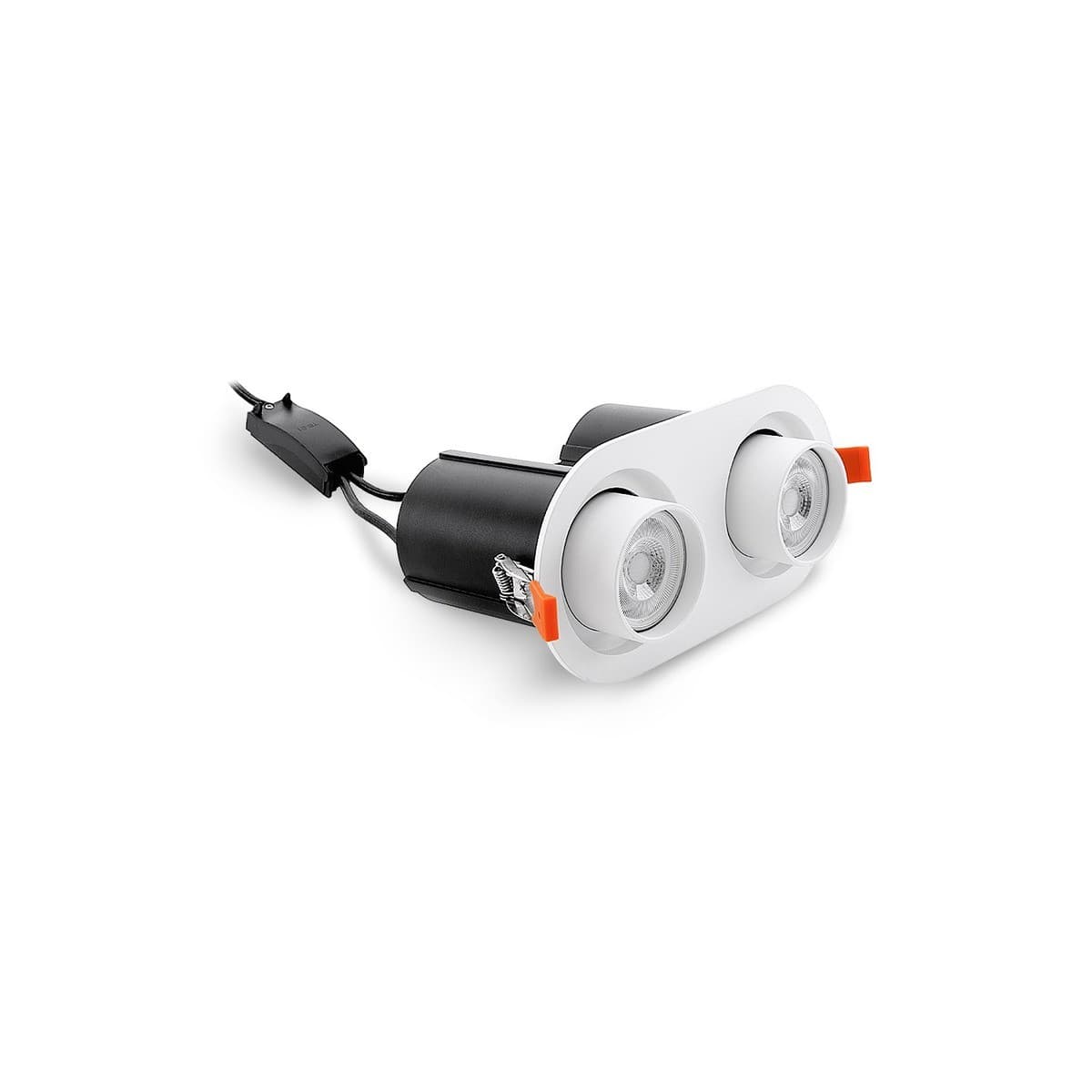 Luton 2 Light GU10 Recessed Adjustable 195mm X 86mm Cut Out Spotlight in White-img-3