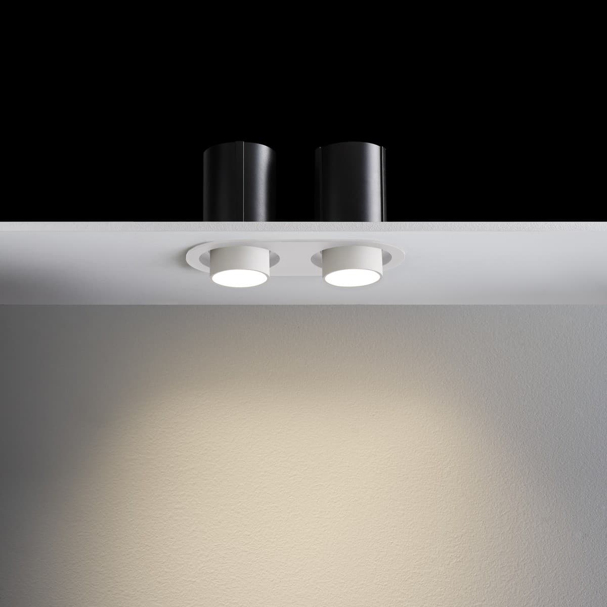 Luton 2 Light GU10 Recessed Adjustable 195mm X 86mm Cut Out Spotlight in White-img-7