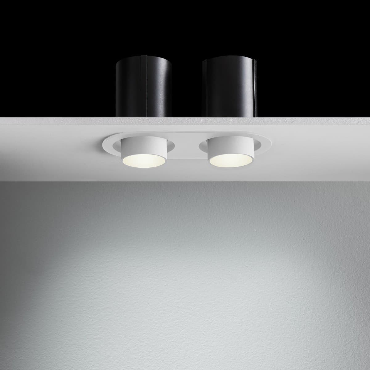 Luton 2 Light GU10 Recessed Adjustable 195mm X 86mm Cut Out Spotlight in White-img-8