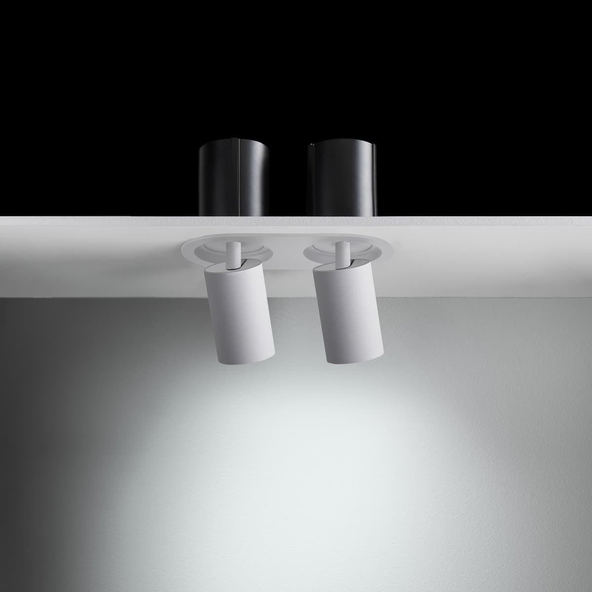 Luton 2 Light GU10 Recessed Adjustable 195mm X 86mm Cut Out Spotlight in White