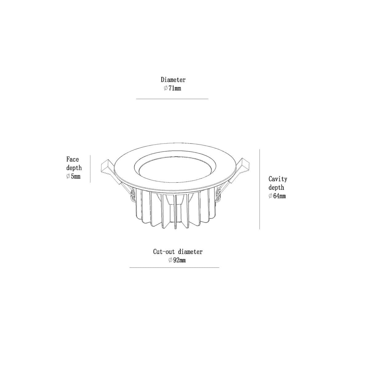 Infinity Maxi LED Recessed Colour Switch 92mm Cut Out Downlight in White-img-8