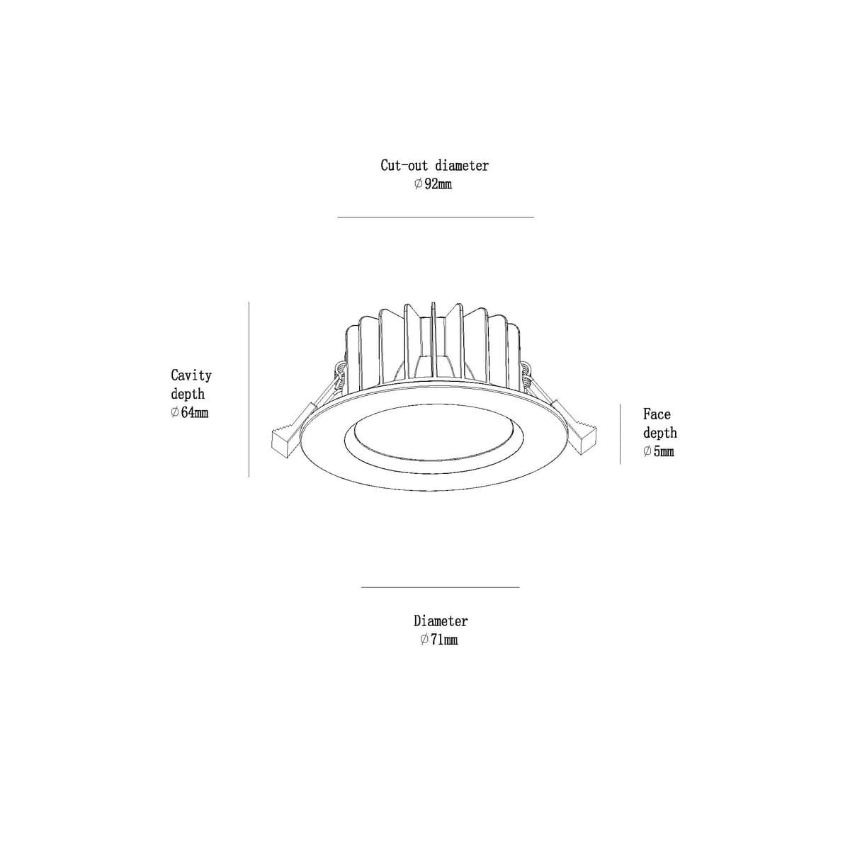 Infinity Maxi LED Recessed Colour Switch 92mm Cut Out Downlight in Chrome-img-7
