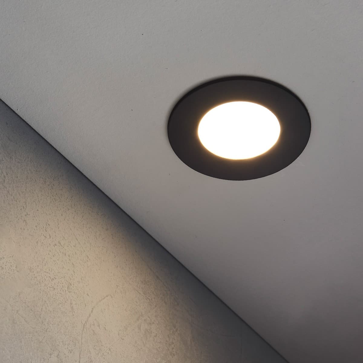 Theo LED Recessed Round Cool White 75mm Cut Out Panel Light  in Black-img-4