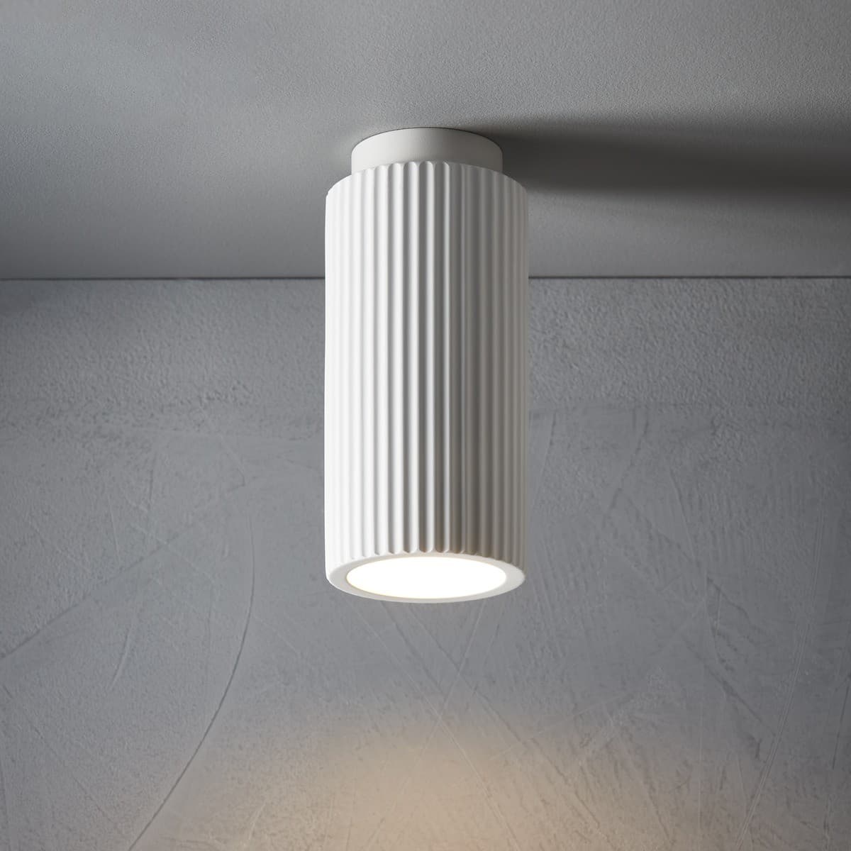 MFL Gypsum GU10 Ribbed Surface Mounted Downlight in White-img-5