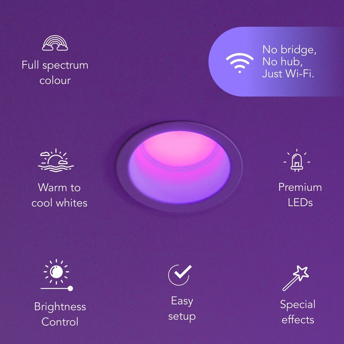 LIFX SuperColour 12.2W Recessed Dimmable 90mm Cut Out Smart Downlight with RGB + Full White Spectrum-img-3