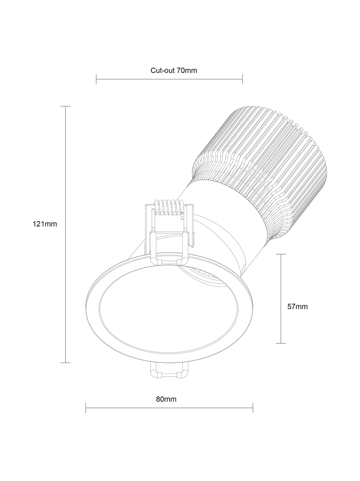 MFL Accent Small Wall Wash CCT LED Dimmable 70mm Cut Out Downlight in Black
