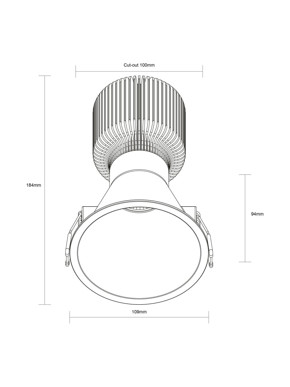 MFL Accent Large Minitrim CCT LED Dimmable 100mm Cut Out Downlight in Black