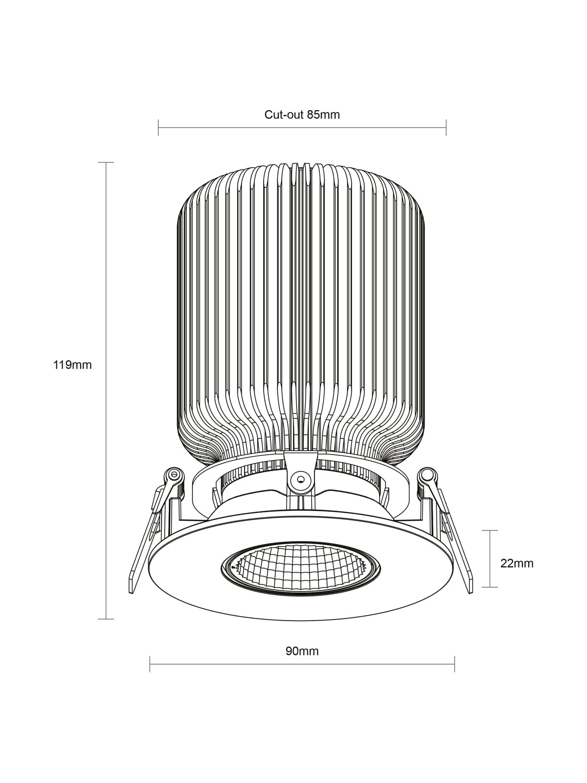 MFL Accent Large Gimble CCT LED Dimmable 85mm Cut Out Downlight in Black