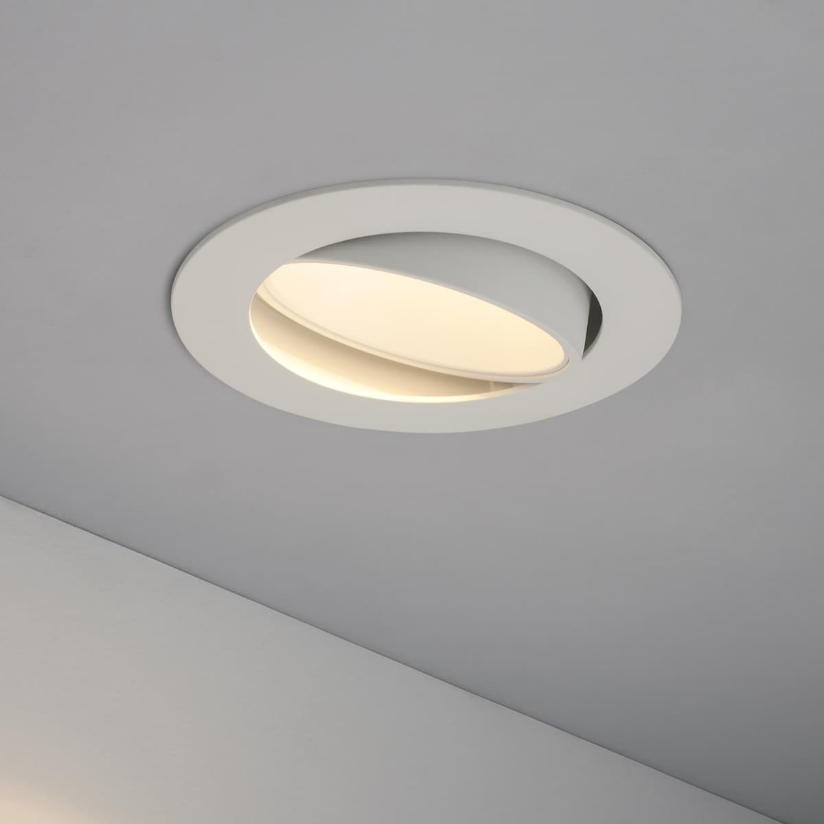 Flare LED Recessed Gimble Tri Colour Cut Out 90mm Downlight in White