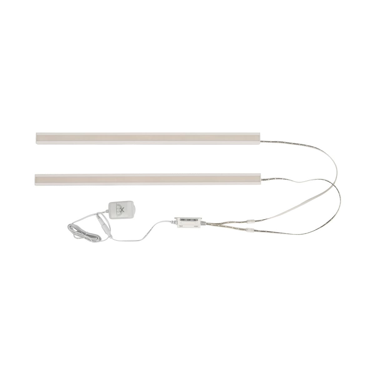 Duel 2 Light 508mm LED Colour Switch Cabinet Light Kit in White-img-1