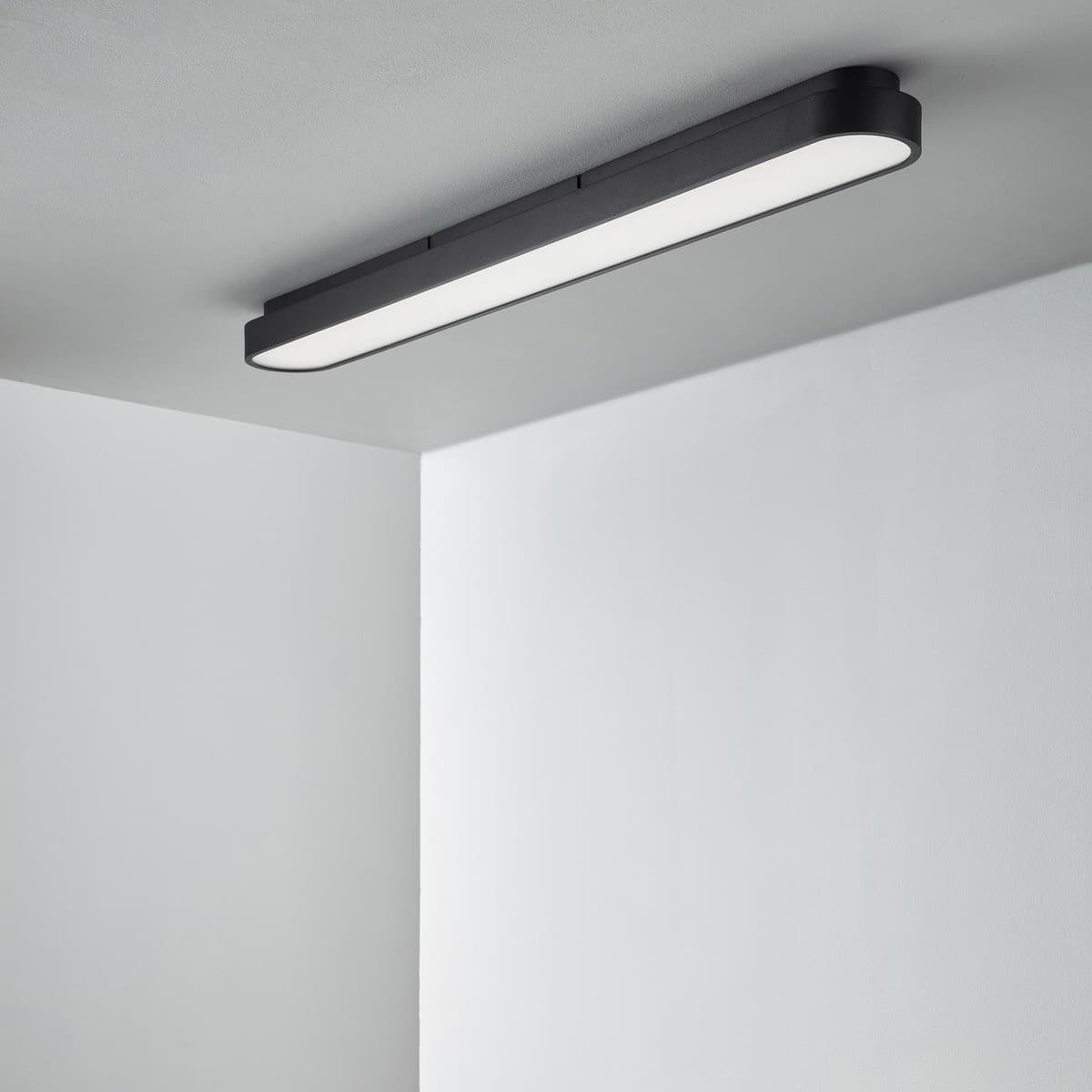 MFL Moku LED Dimmable Colour Change Prismatic Long Flush Mount in Black-img-2