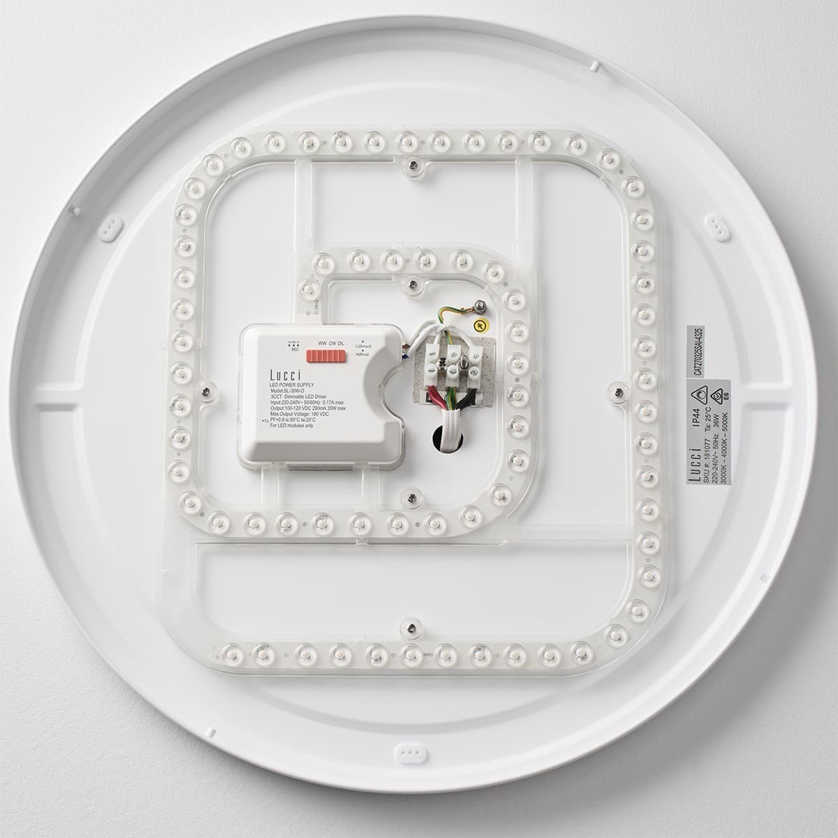 Nova 485mm LED Colour Switching IP44 Flush Mount in White-img-3