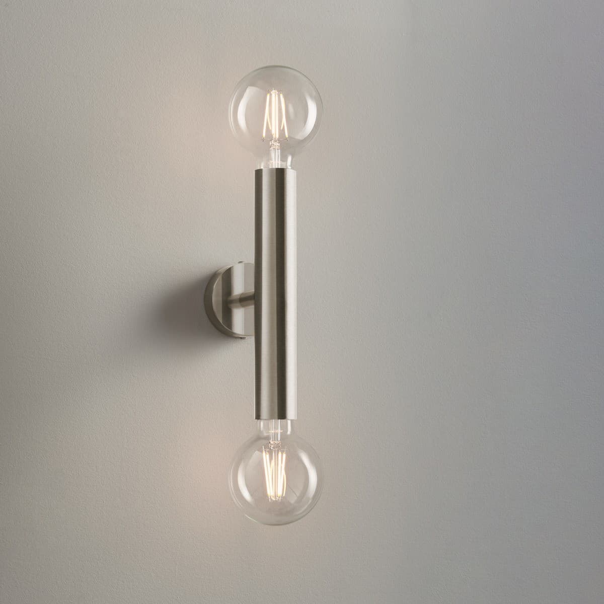 Parker 2 Light Cylinder Wall Bracket in Brushed Chrome