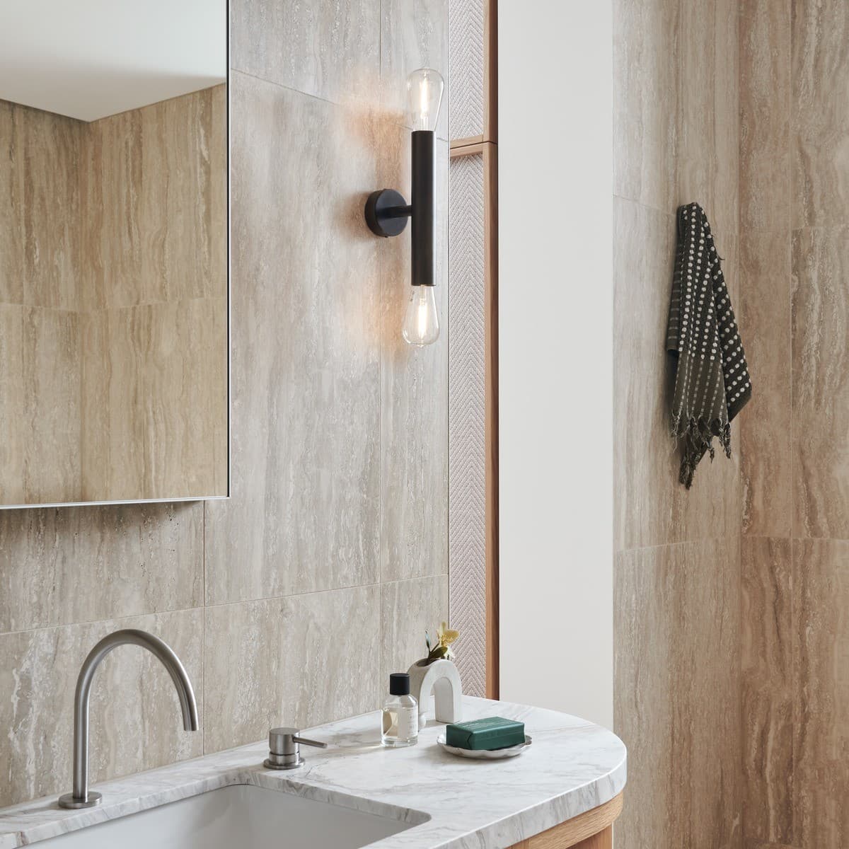Parker 2 Light Cylinder Wall Bracket in Bronze