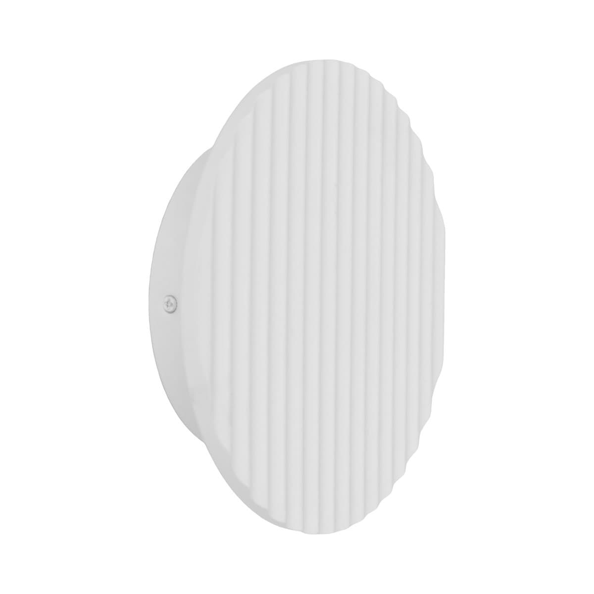 Equinox 200mm LED Colour-Shifting Ribbed Wall Sconce in White Gypsum-img-1