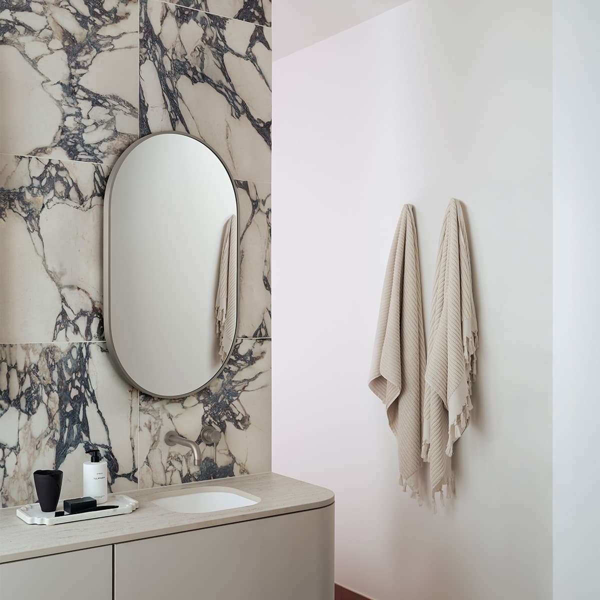 Contour Oval Mirror Frame Only in Brushed Chrome-img-4