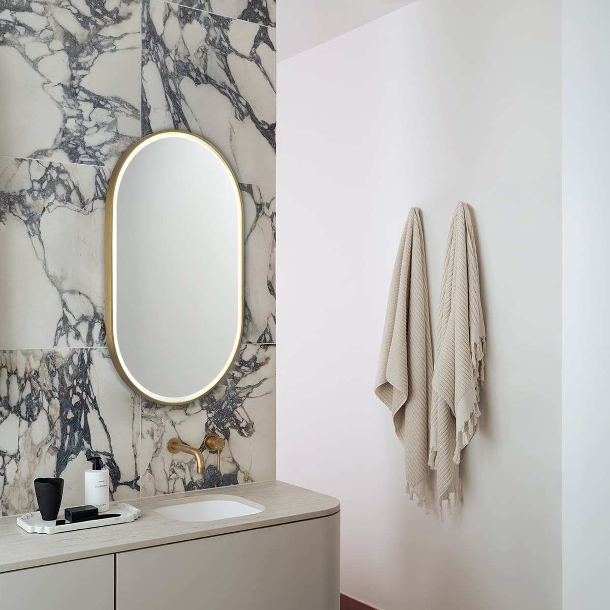 Contour Oval Mirror Frame Only in Aged Brass-img-2