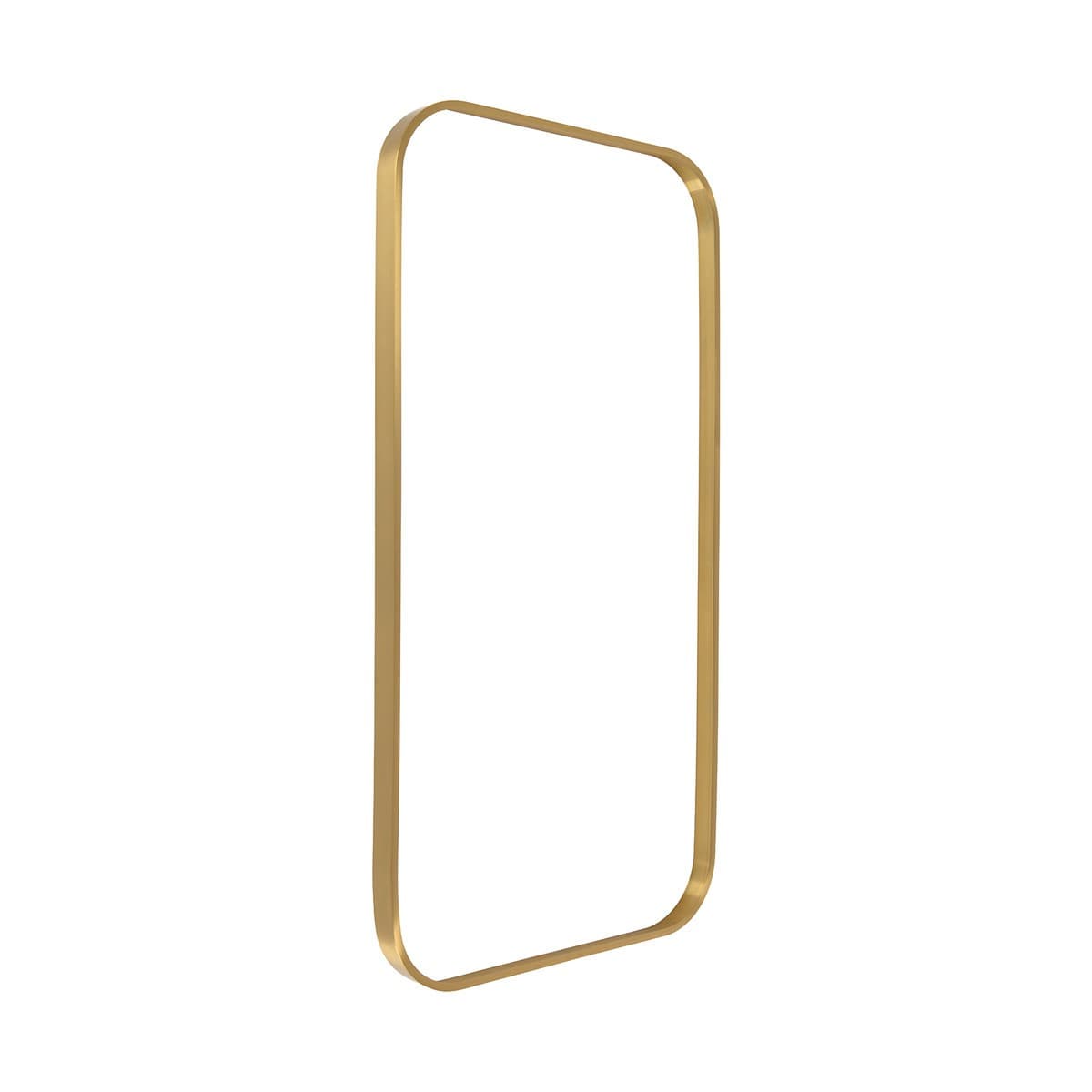 Contour Rectangle Mirror Frame Only in Aged Brass-img-1