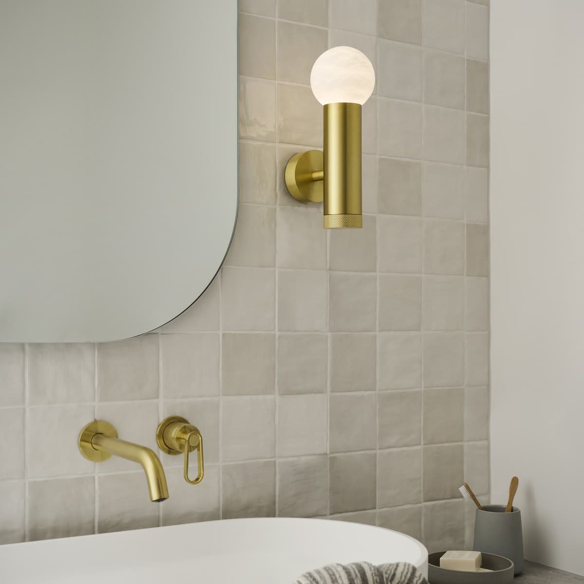 MFL Artisan LED Colour-Shifting Cylinder Wall Bracket with Dimmer in Brass-img-3