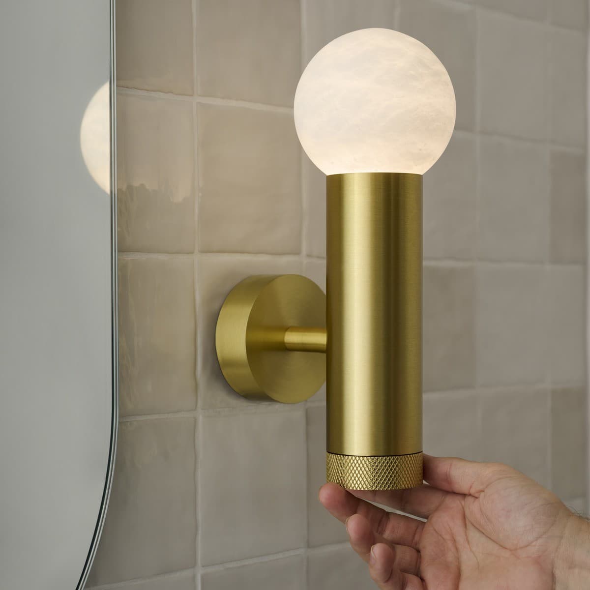 MFL Artisan LED Colour-Shifting Cylinder Wall Bracket with Dimmer in Brass-img-5