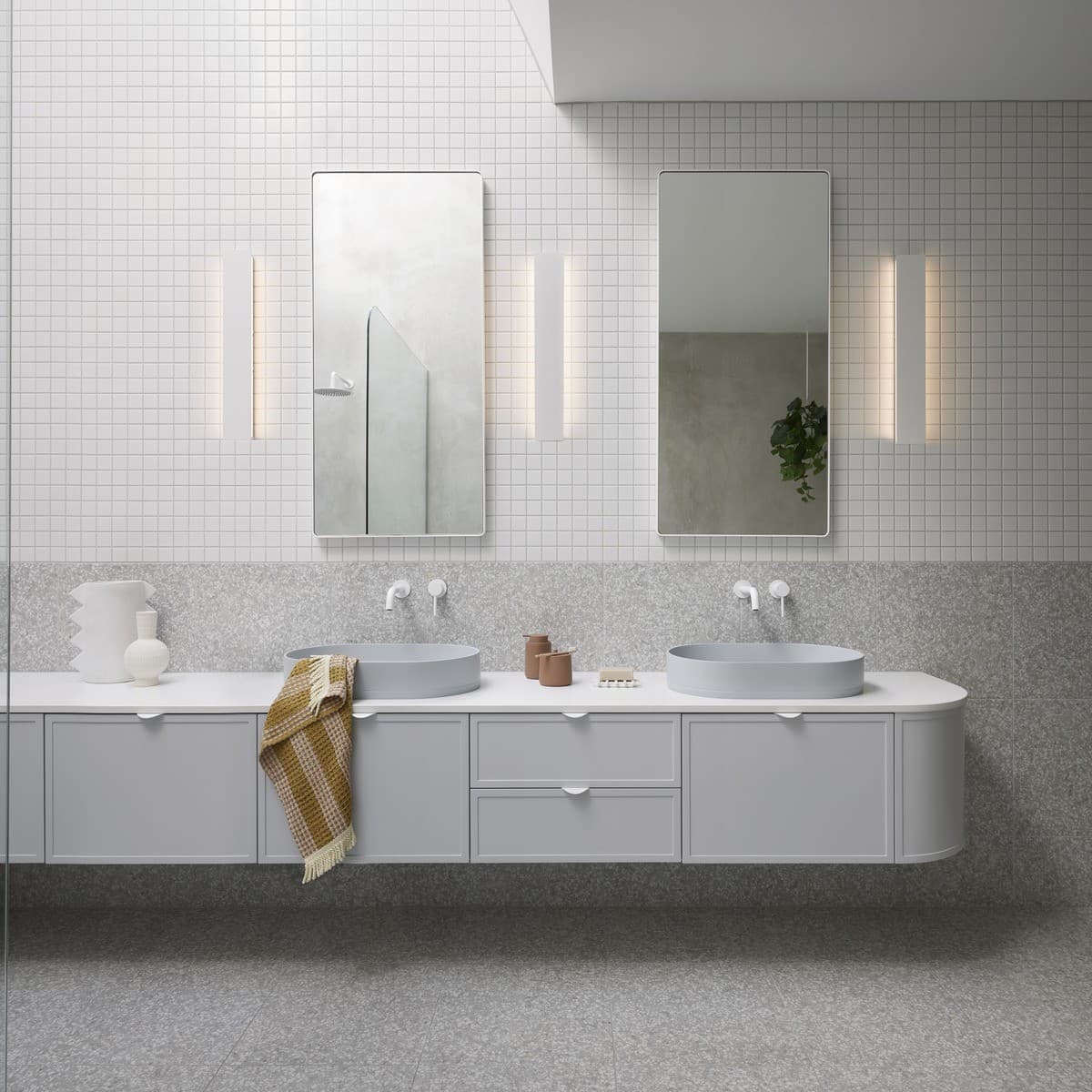 Jones 620mm 2 Light LED Colour-Shifting Wall Sconce in White