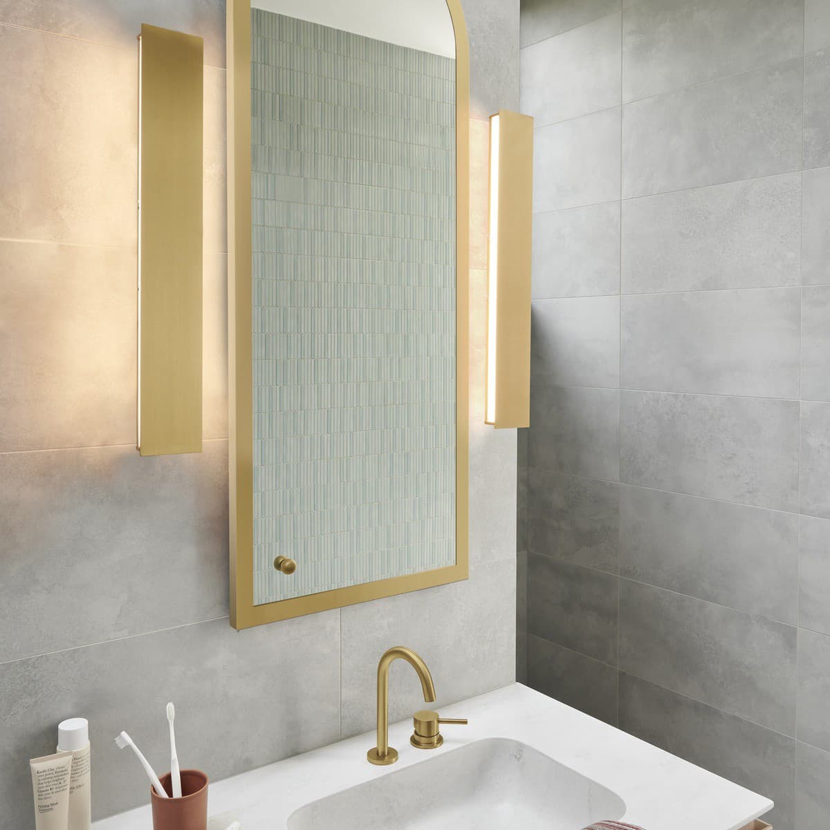 Jones 620mm 2 Light LED Colour-Shifting Wall Sconce in Brass-img-2