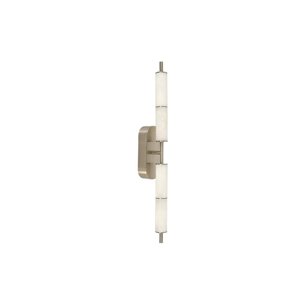 Made by Mayfair Cadence 2 Light LED Colour Switching Wall Bracket in Brushed Chrome with Spanish Alabaster-img-1