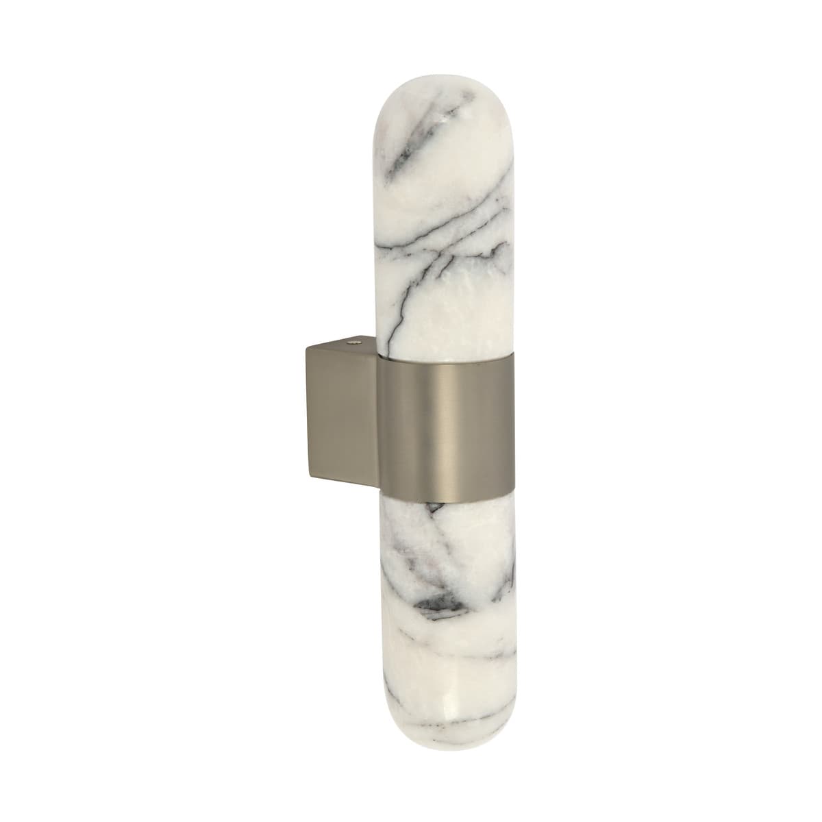Arket 2 Light Wall Bracket in Brushed Chrome with White Marble