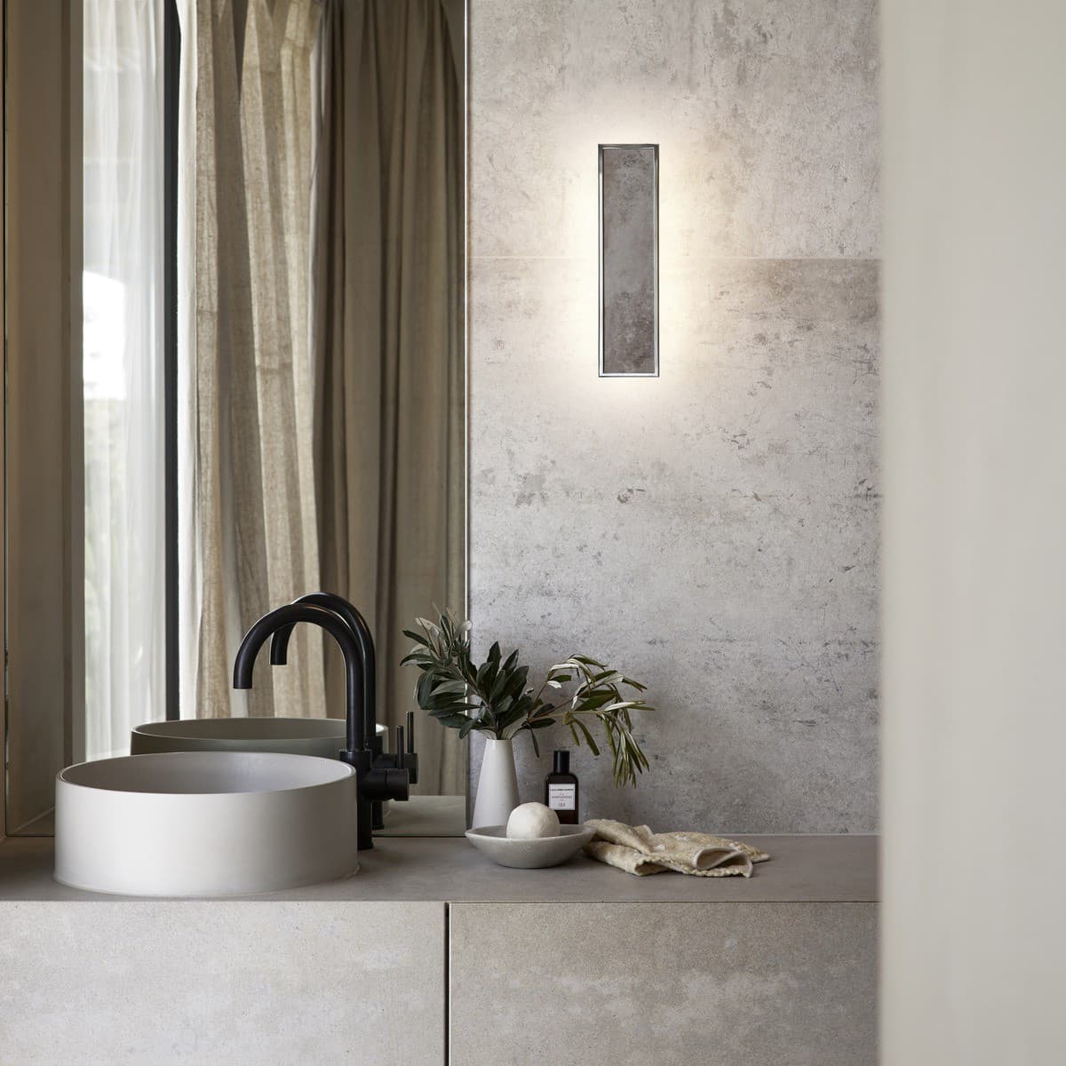 Chameleon LED Colour-Shifting Tall Wall Sconce Only in Chrome
