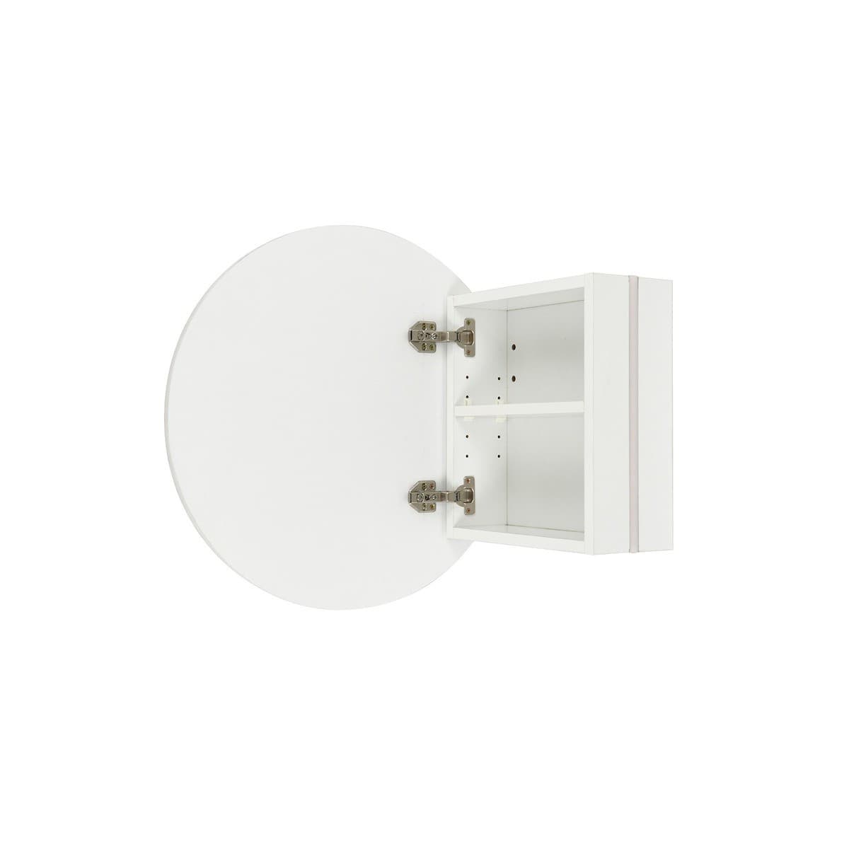 Aura 600mm Round Mirrored Cabinet with LED Backlight in White