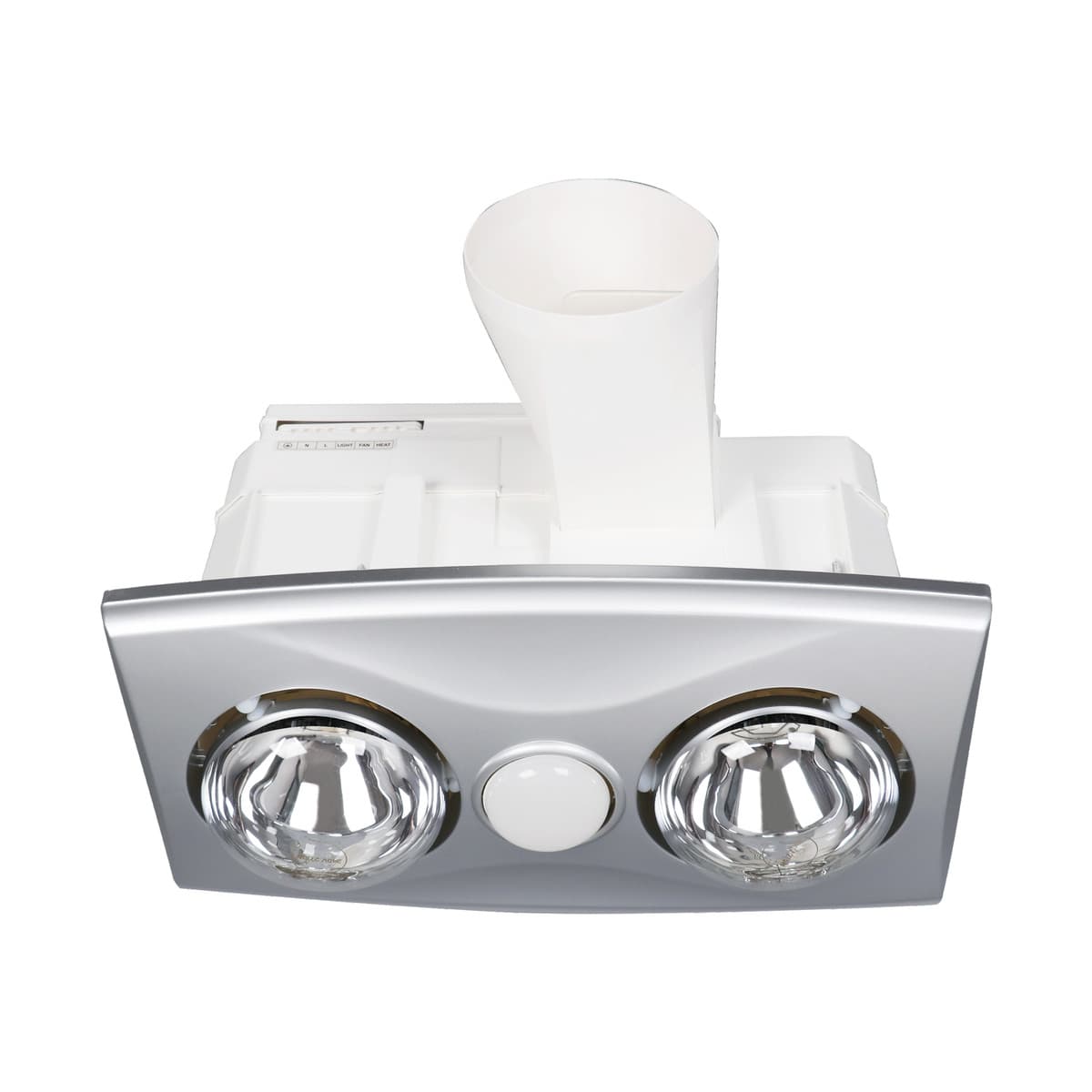 Thermalite 3-in-1 Bathroom Heater, Exhaust Fan and Light in Silver with 2x 275W Heat Lamps-img-4