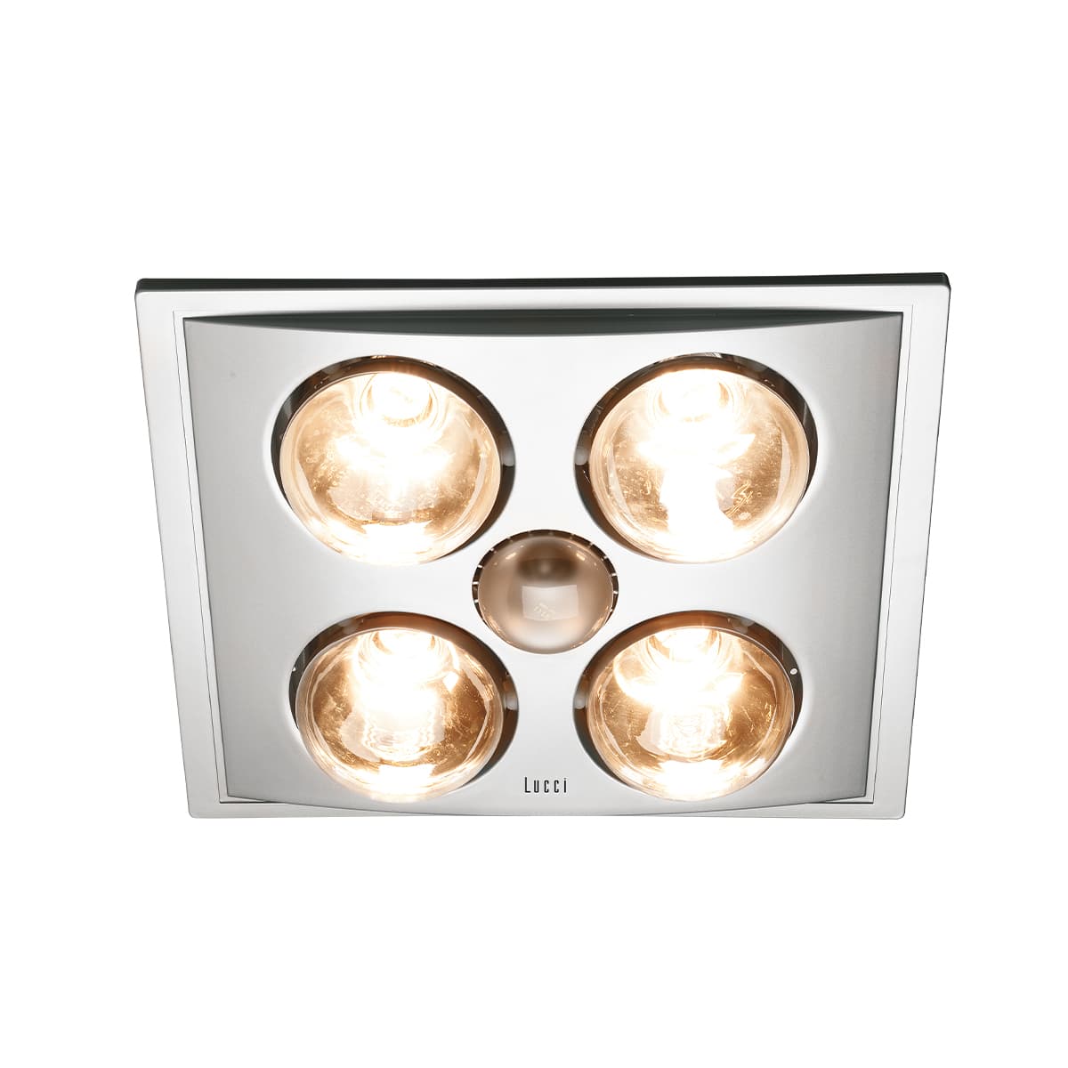Thermalite Deluxe 3-in-1 Bathroom Heater, Exhaust Fan and Light in Silver with 4x 275W Heat Lamps-img-1
