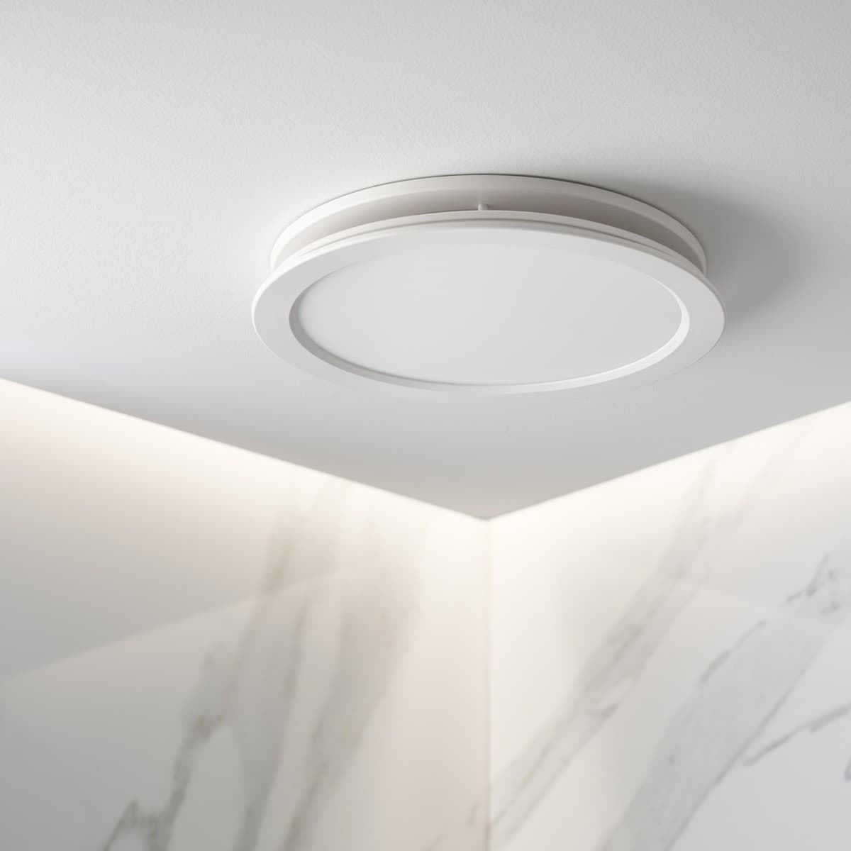 Parsec Small DC Exhaust Fan/LED Light with 240mm Dia Cut Out in White-img-3