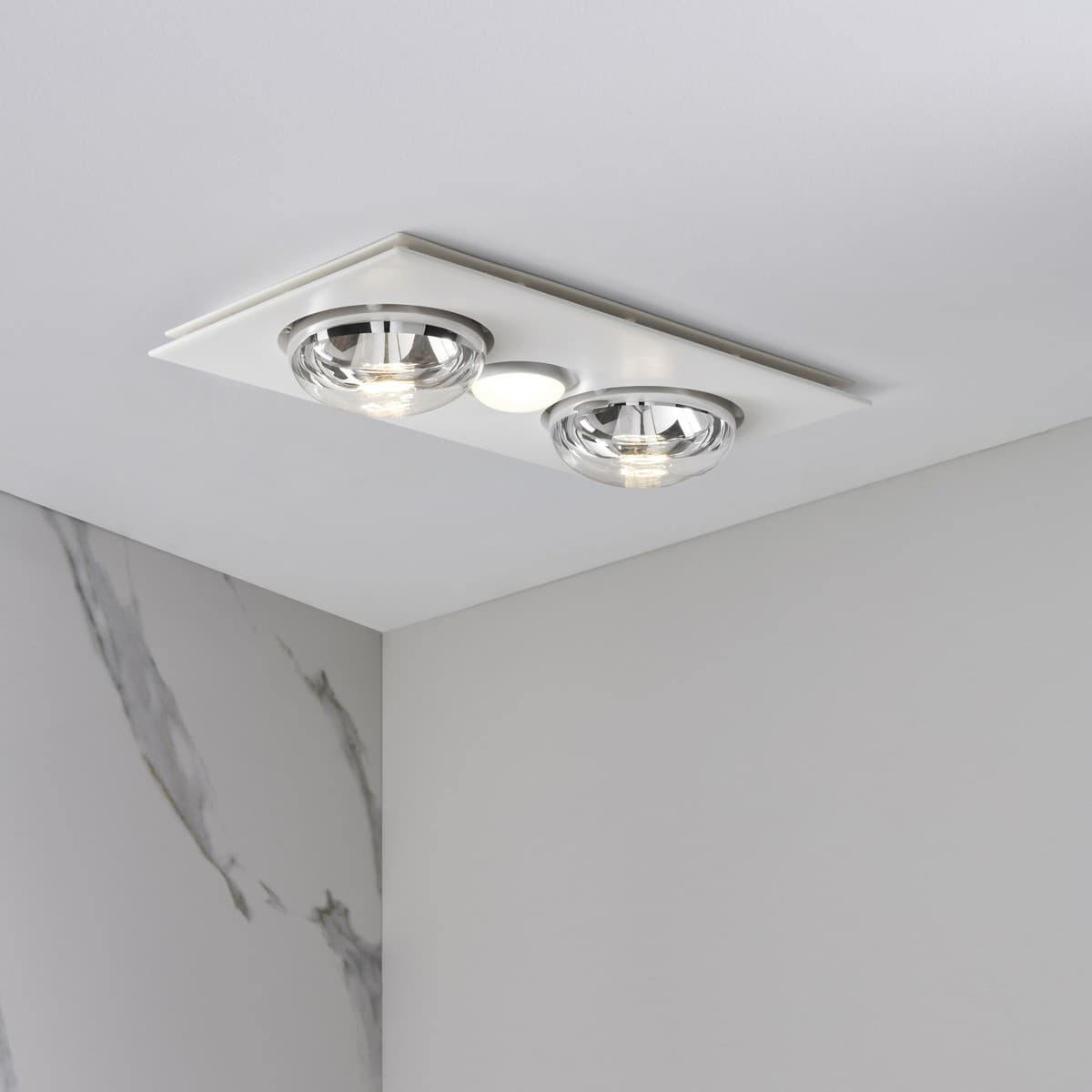 Cali 3-in-1 Bathroom Heater, Exhaust Fan and Light in White with 2 x 275W Heat Lamps-img-5