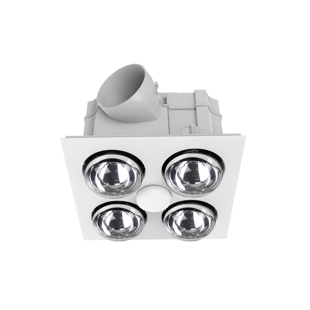 Cali 3-in-1 Bathroom Heater, Exhaust Fan and Light in White with 4 x 275W Heat Lamps-img-1