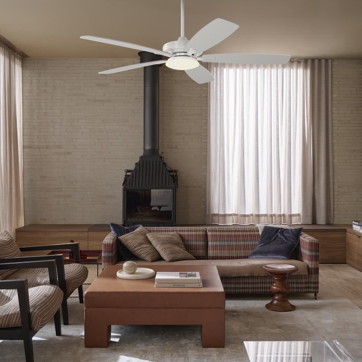 Basilica 142cm DC Fan Only in White with White/Whitewash Blades-img-5