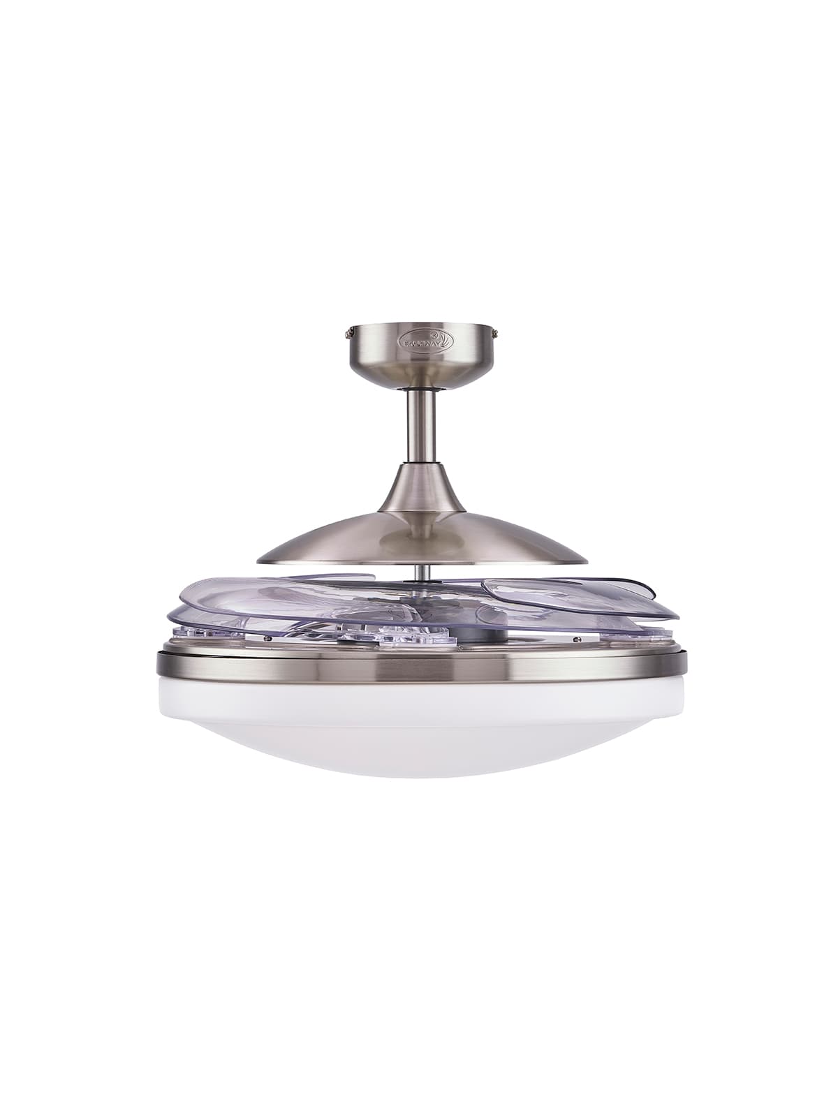 Fanaway Evo2 Endure Brushed Chrome Ceiling Fan with Retractable Blades and Light
