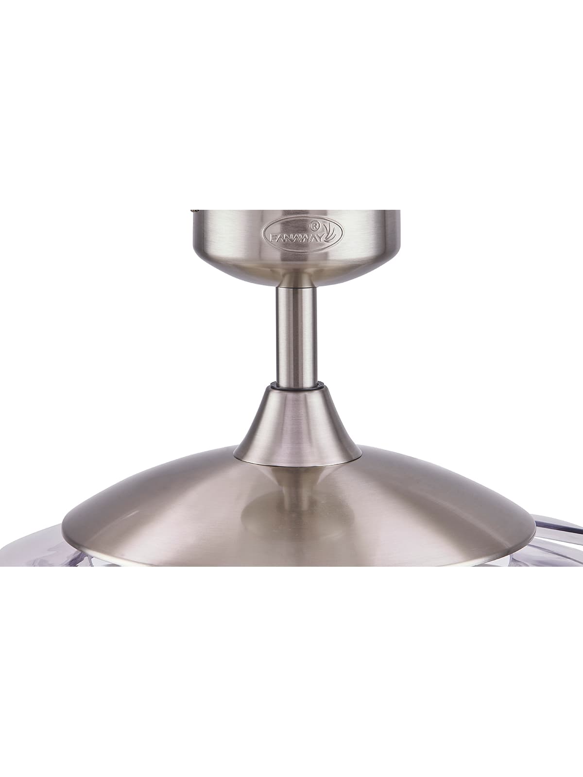 Fanaway Evo2 Endure Brushed Chrome Ceiling Fan with Retractable Blades and Light