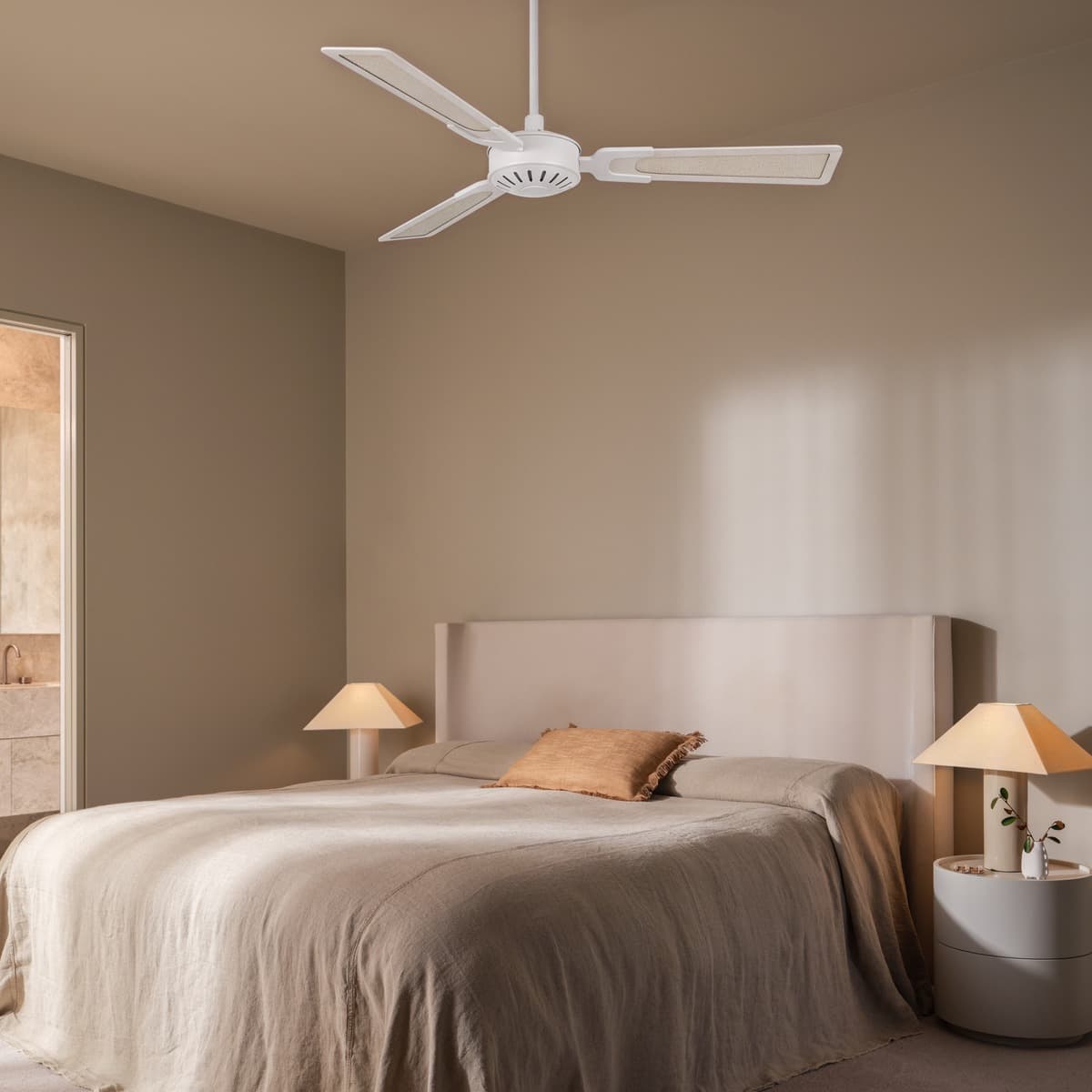 Carolina II 142cm DC Fan in White with White Washed Blades-img-2
