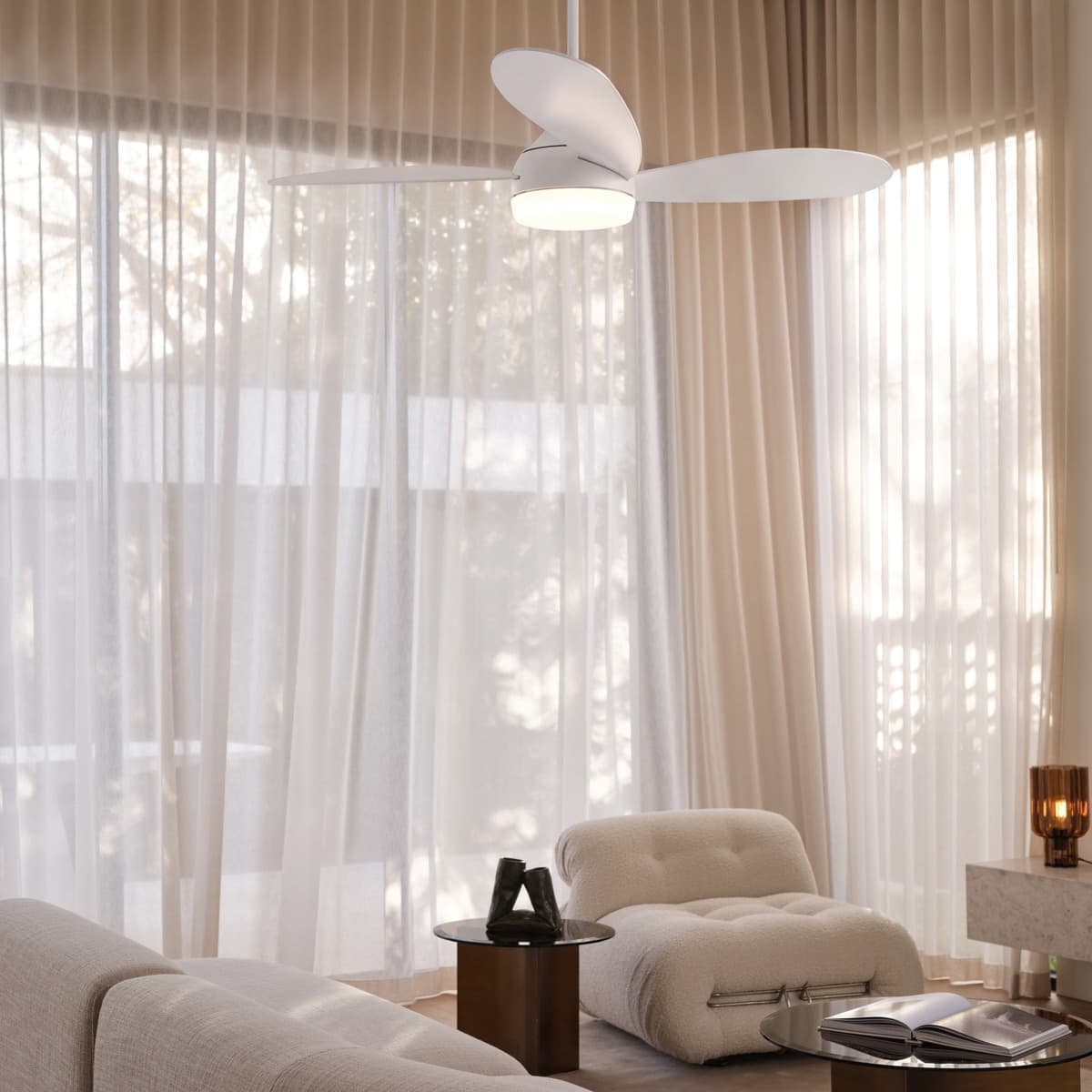 Curlon 142cm DC Fan with Light in White-img-2