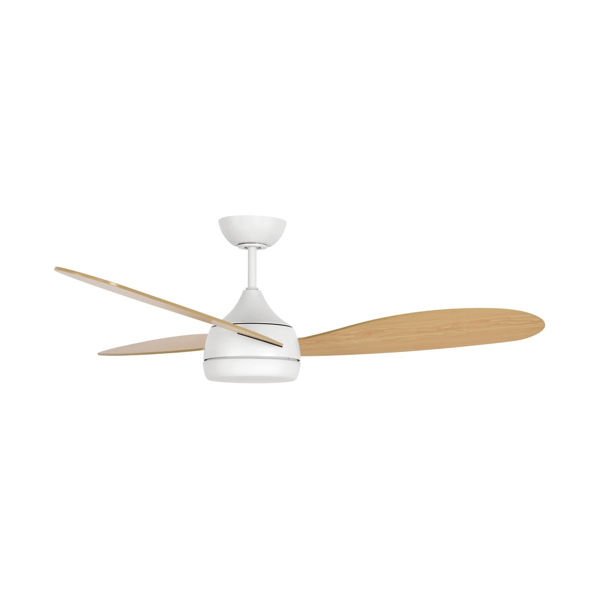 Curlon 142cm DC Fan with Light in White and Teak-img-1