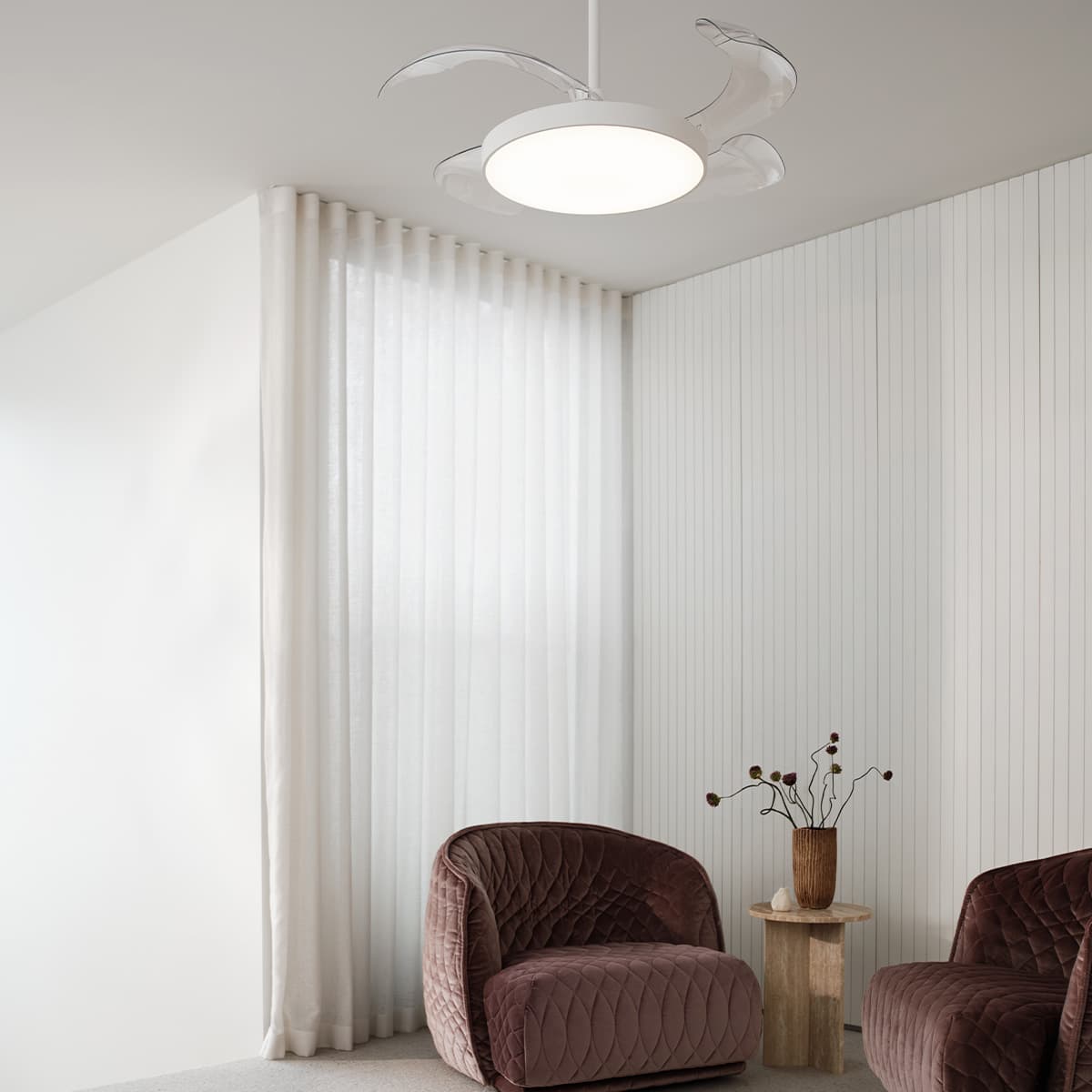 Fanaway Nimbus 117cm DC Retractable Blade Ceiling Fan with Light in White-img-3