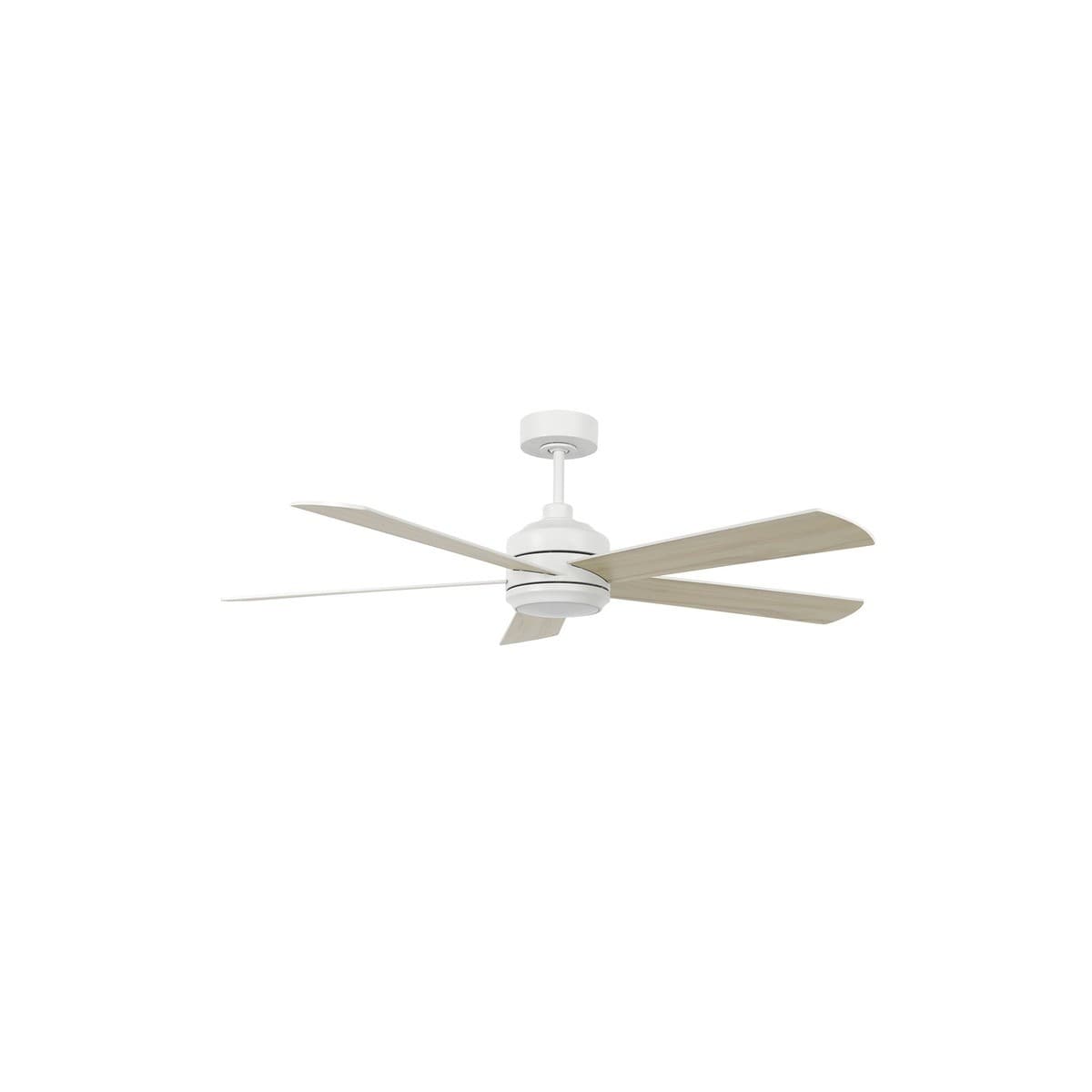 Heleus 132cm DC Fan with Light in White with White/Teak Blades-img-2